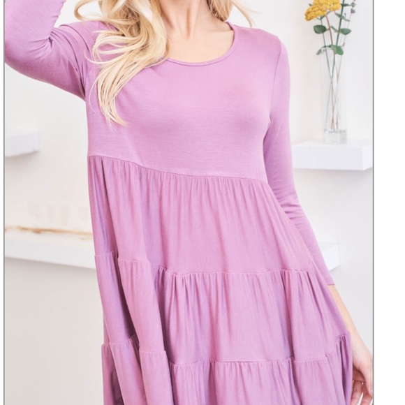 17 Boho 3/4 Sleeves Tiered Tunic Top - Picture 3 of 4